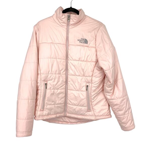 The North Face Full Zip Puffer Winter Jacket Womens Size Medium Light Pink - Picture 1 of 10